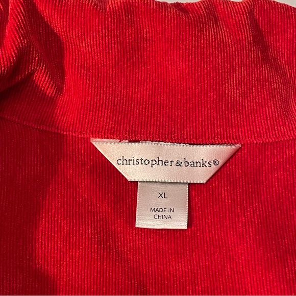 Christopher & Banks Women’s Lightweight Corduroy Jacket Zip Up Sz XL Colour Red - Picture 7 of 17
